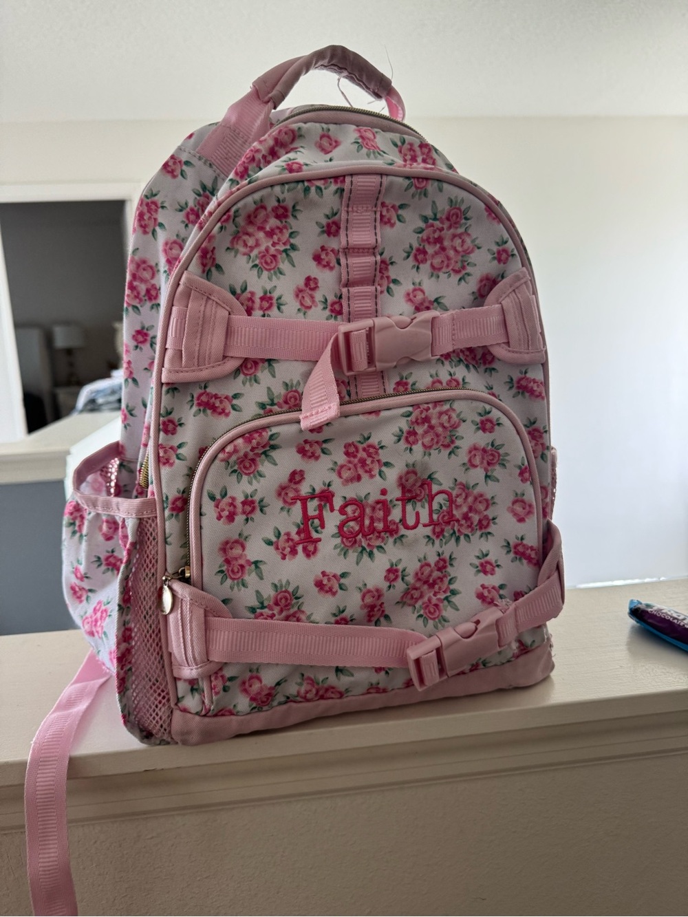 LoveShackFancy Pink Floral Kids Backpack